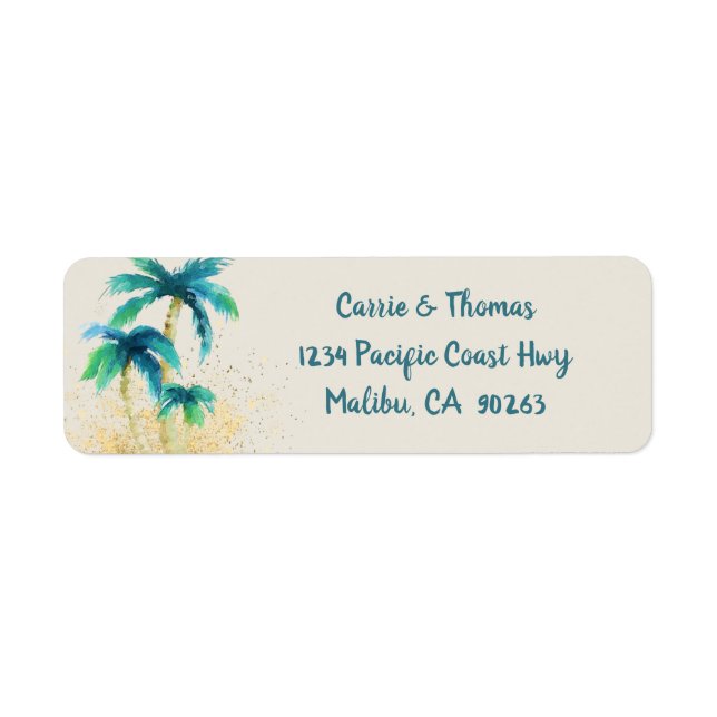 Palm Paradise | Tropical Beach Return Address Label (Front)