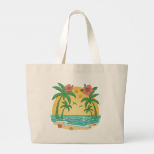 Palm Paradise Tropical Beach Tote Bag