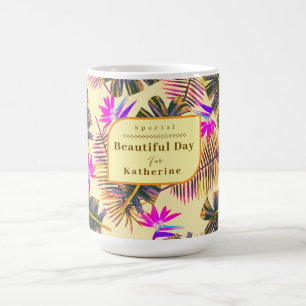 Palm Paradise Yellow Coffee Mug