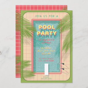 Palm Pool Party Invitation