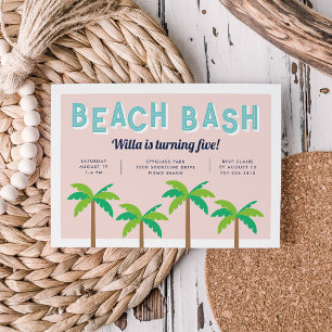 Palm Pop Beach Birthday Party Invitation
