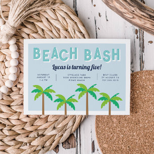 Palm Pop   Beach Birthday Party Invitation