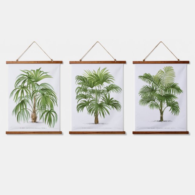 Palm Print -Pieter Joseph de Pannemaeker 1832-1904 Hanging Tapestry (Triple)