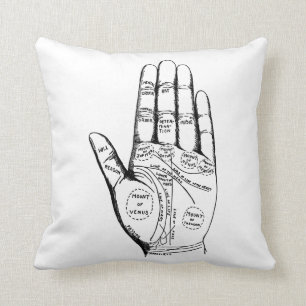 Palm Reading Chart Palmistry fortune teller future Cushion