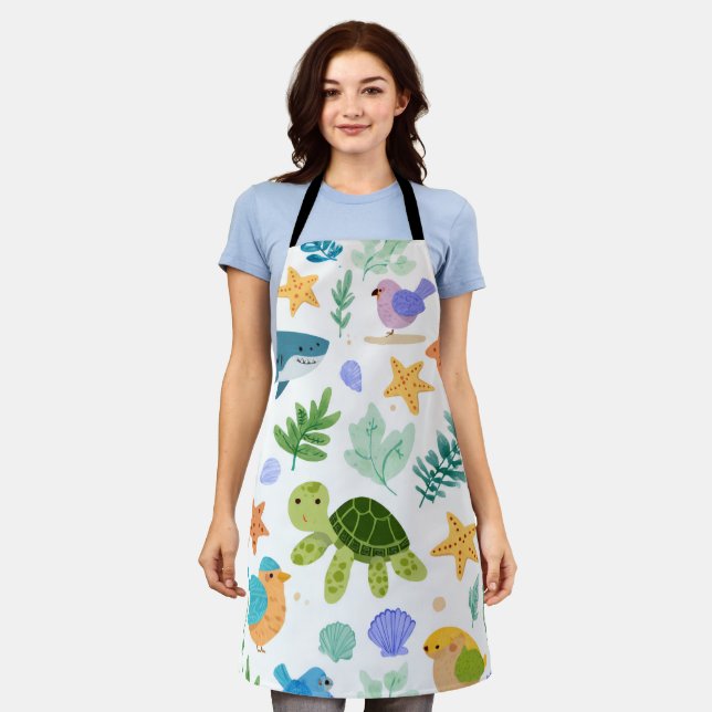 Palm & Sand All-Over Print Apron Gift (Worn)
