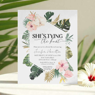 Palm She's tying the knot Bridal Shower Invitation