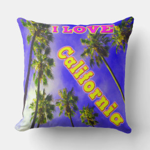 "Palm Sky: I LOVE California 1" Pillow