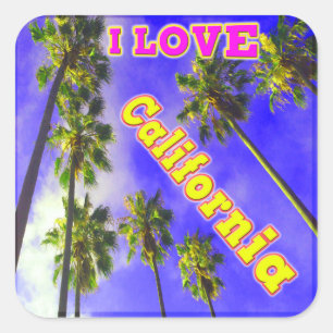 "Palm Sky: I LOVE California 1" Sticker