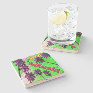 "Palm Sky: I LOVE California 2" Coaster