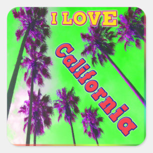 "Palm Sky: I LOVE California 2" Sticker