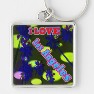 "Palm Sky: I LOVE Los Angeles 3" Keychain