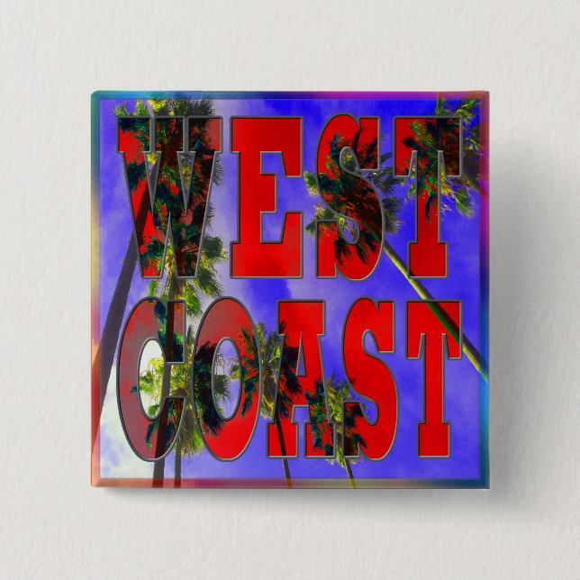 "Palm Sky: West Coast" Button (Front)