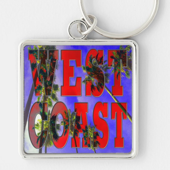 "Palm Sky: West Coast" Keychain (Front)