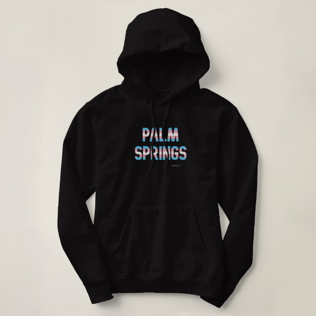 Palm Spring Pride Transgender Flag Hoodie (Design Front)