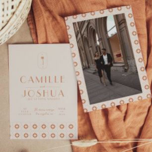 Palm spring retro wedding invitation