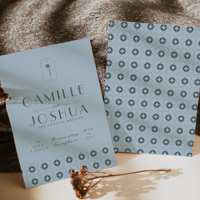 Palm spring retro wedding  invitation (Creator Uploaded)