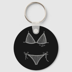 Palm Springs 2026 Bikini Summer Vacation Line Art Key Ring