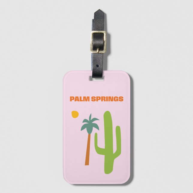Palm Springs Acrylic Luggage Tag (Front Vertical)