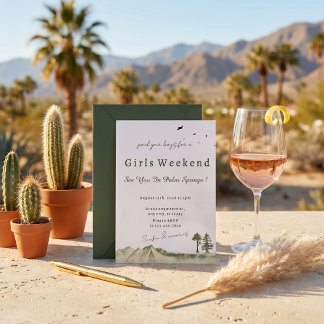 Palm Springs Bachelorette Invitation Bach Weekend