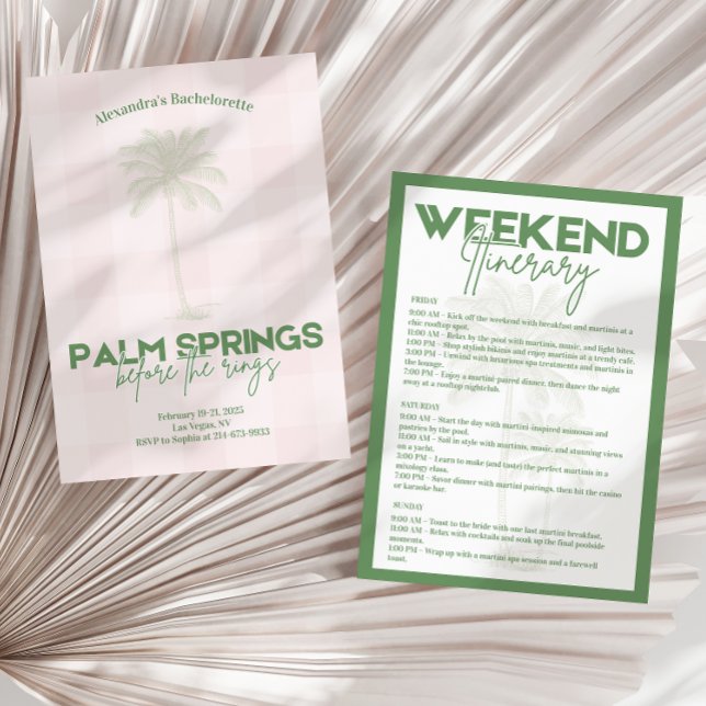 Palm Springs Bachelorette  Itinerary Invitation (Creator Uploaded)
