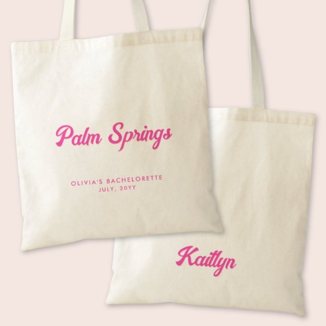 Palm Springs Bachelorette Party Personalised Tote (Palm Springs Bachelorette Party Personalized Tote Bag)