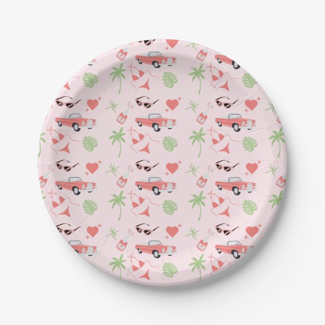 Palm Springs Bachelorette Party Plates (Front)