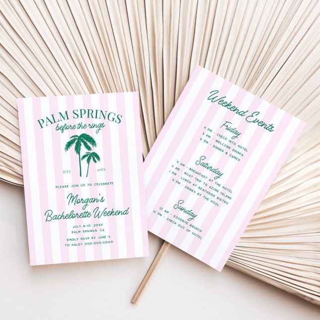 Palm Springs Before The Rings Bachelorette Invitation (Creator Uploaded)