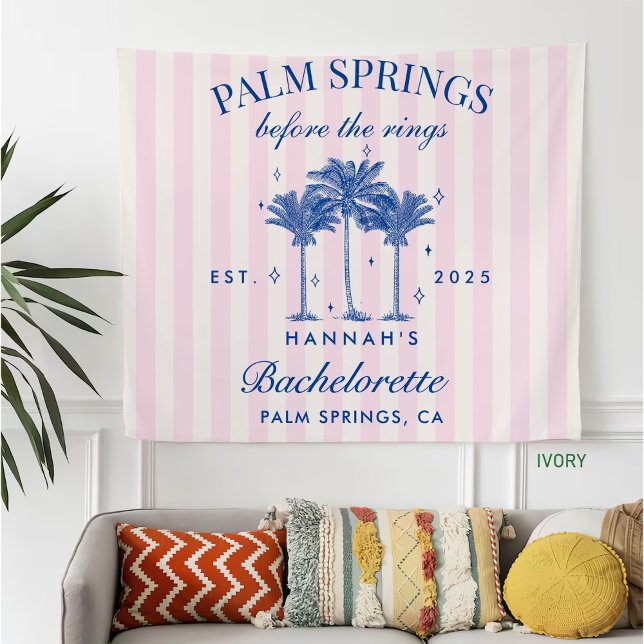 Palm Springs Before The Rings Blue Bachelorette Fleece Blanket (Creator Uploaded)