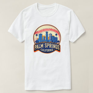 Palm Springs California Baseball City Skyline  T-Shirt