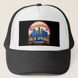 Palm Springs California Baseball City Skyline Trucker Hat