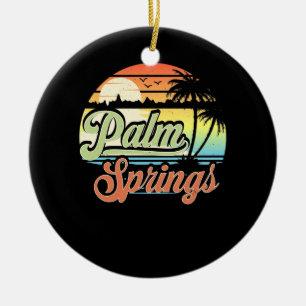 Palm Springs California Beach Vacation Sunset Ceramic Ornament