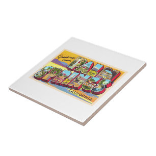 Palm Springs California CA Large Letter Postcard Ceramic Tile