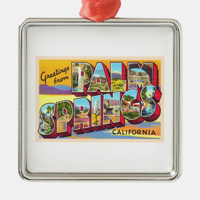 Palm Springs California CA Large Letter Postcard Metal Ornament (Front)