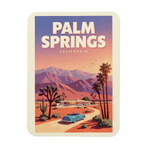 Palm Springs California Illustration Travel Art Magnet