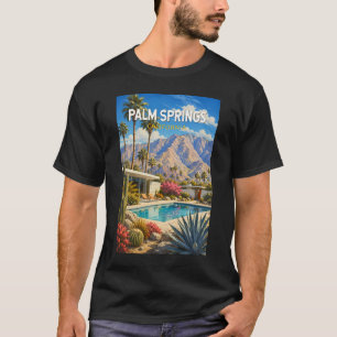 Palm Springs California Illustration Travel Art T-Shirt