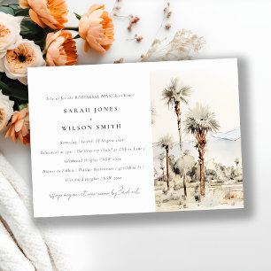 Palm Springs California Landscape Rehearsal Dinner Invitation