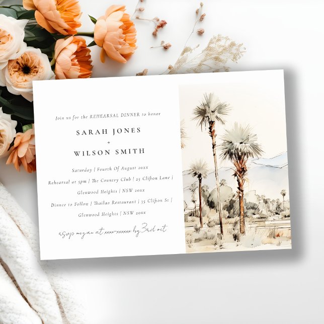 Palm Springs California Landscape Rehearsal Dinner Invitation (Creator Uploaded)