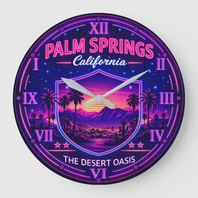 Palm Springs California Large Clock (Front)