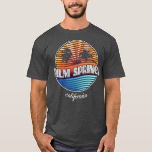 Palm Springs California   Retro Palm Tree T-Shirt