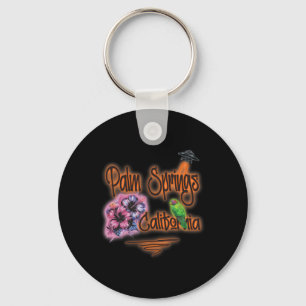 Palm Springs California Retro Surfer Vintage Airbr Key Ring