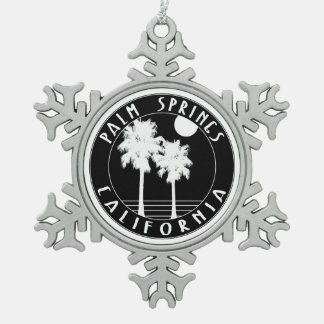 Palm Springs California Snowflake Pewter Christmas Ornament