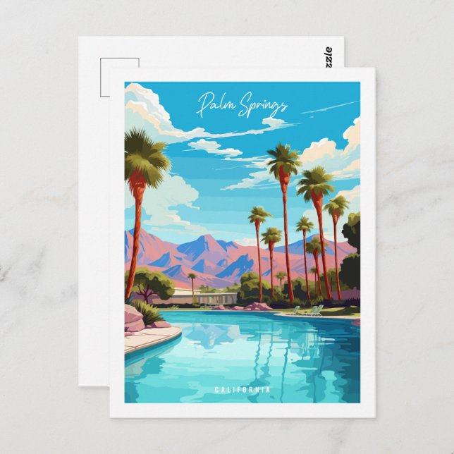 Palm Springs California USA vintage travel Postcard (Front/Back)