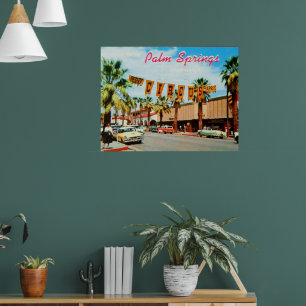 Palm Springs, California vintage 1950 photograph Poster