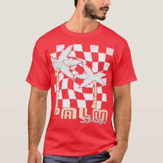 Palm Springs California Vintage Chequered Graphic T-Shirt