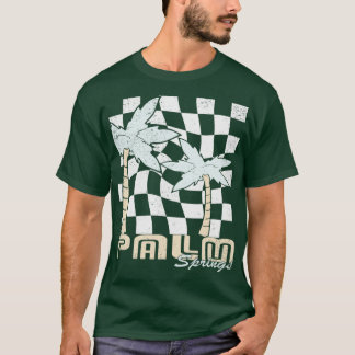 Palm Springs California Vintage Chequered Graphic T-Shirt