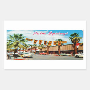 Palm Springs, California - Vintage Postcard Rectangular Sticker
