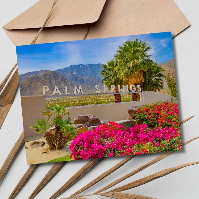 Palm Springs California Wedding Save the Date Announcement Postcard (Palm Springs California Wedding Save the Date Postcard)