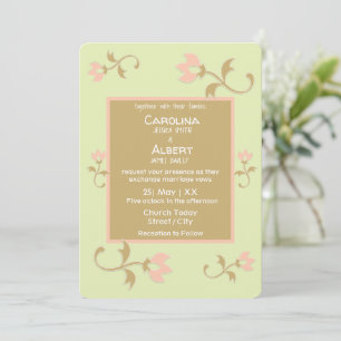 Palm Springs Floral Wedding Invitation