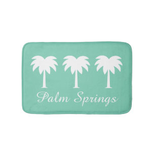 Palm Springs green palm tree non slip bath mat rug