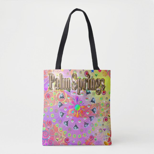 Palm Springs Lucky Golden Tote Bag (Front)